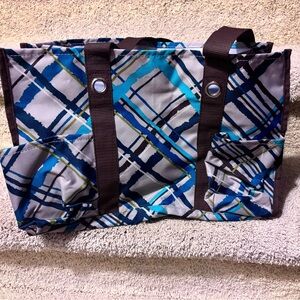 Thirty-One brand pocketed tote bag with outside pockets 15”x6”x10” high.EUC